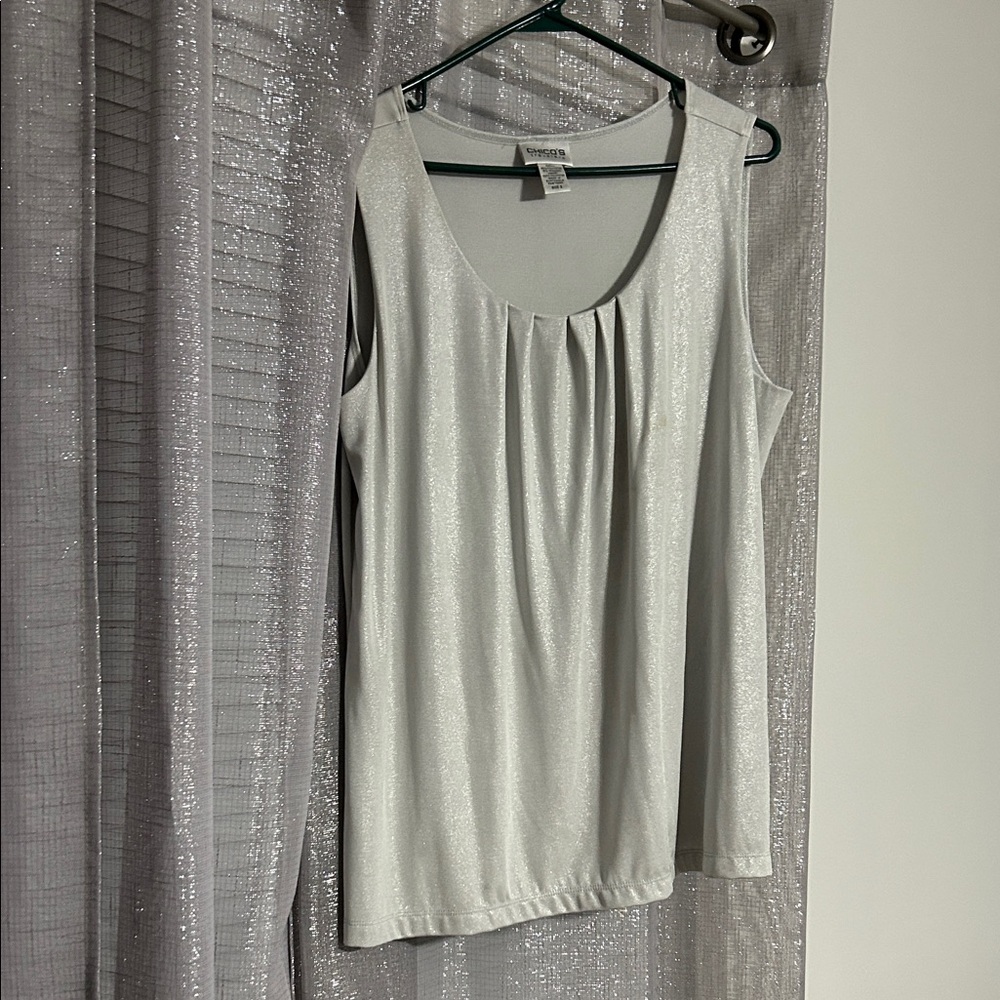 Chico's Shimmering Silver Tank Top